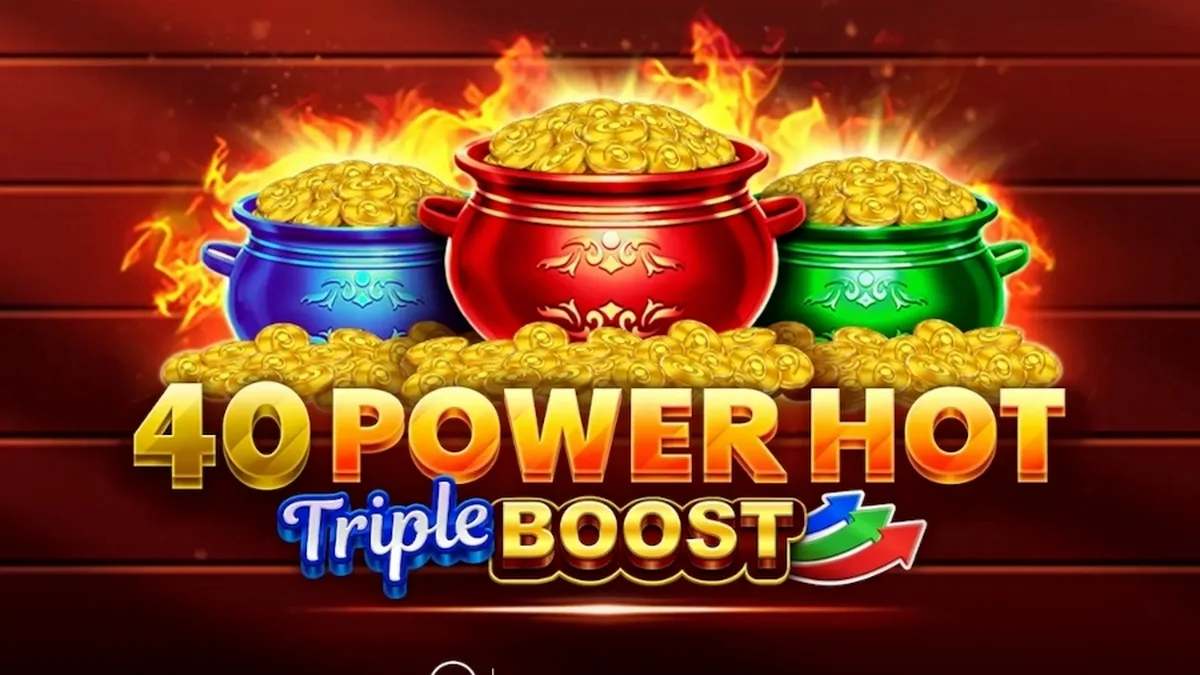 Tampilan antarmuka permainan slot 40 Power Hot Triple Boost dengan desain modern